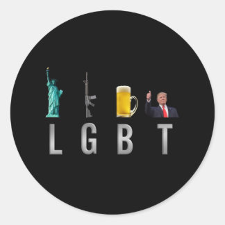 Adesivo Redondo LGBT - Liberty Guns Beer Trump 6