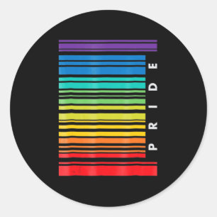 Adesivo Redondo LGBT Mês de consciência Código de barras Orgulho P
