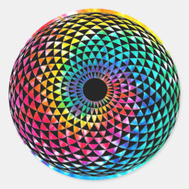 Adesivo Redondo LGBT/Orgulho gay Rainbow Tie Dye em Mandala