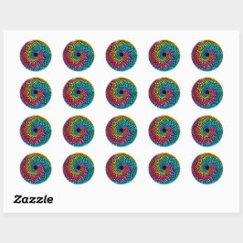 Adesivo Redondo LGBT/Orgulho gay Rainbow Tie Dye em Mandala