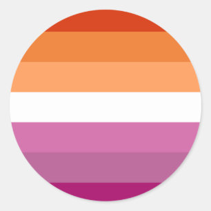 Adesivo Redondo LGBT (Orgulho Lésbico LGBT) Sinalizador sunset