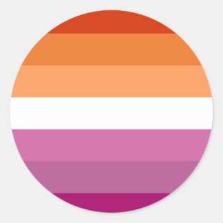 Adesivo Redondo LGBT (Orgulho Lésbico LGBT) Sinalizador sunset