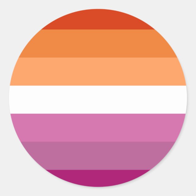 Adesivo Redondo LGBT (Orgulho Lésbico LGBT) Sinalizador sunset (Frente)
