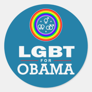 Adesivo Redondo LGBT para OBAMA