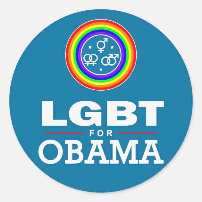 Adesivo Redondo LGBT para OBAMA (Frente)
