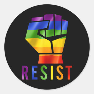 Adesivo Redondo Lgbt Resist Orgulho gay Lgbt Resiste Prioridade