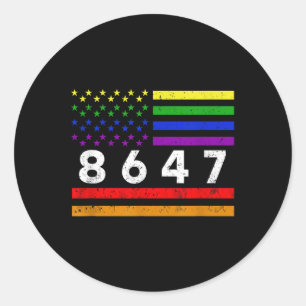 Adesivo Redondo Lgbtq 8647 86 47 Impeachment 47 Resistir 8647 Dive