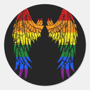 Adesivo Redondo LGBTQ Anjo LGBT Gay