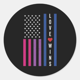 Adesivo Redondo LGBTQ O Amor do Orgulho Bissexual ganha bandeira a