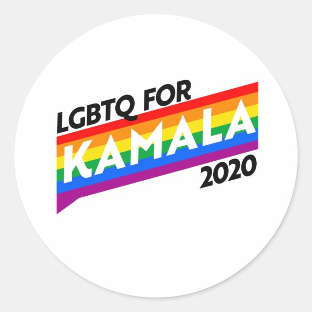 Adesivo Redondo LGBTQ para KAMALA 2020 (Frente)