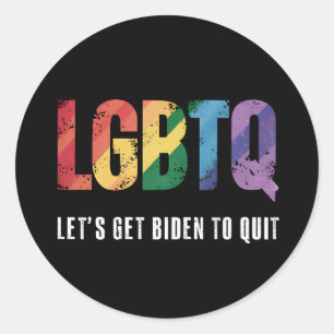 Adesivo Redondo LGBTQ Vamos Fazer Biden Deixar o Orgulho Gay em Pa