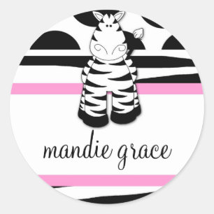 Adesivo Redondo LGC   Vinheta Zebra Dotada Polka