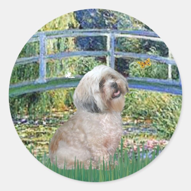 Adesivo Redondo Lhasa Apso 10 - Ponte (Frente)