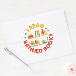 Adesivo Redondo Li Livros Banidos Vinhetas Grandes