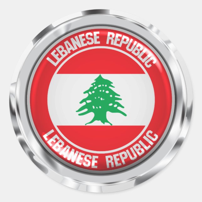 Adesivo Redondo Líbano Round Emblem (Frente)
