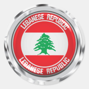 Adesivo Redondo Líbano Round Emblem