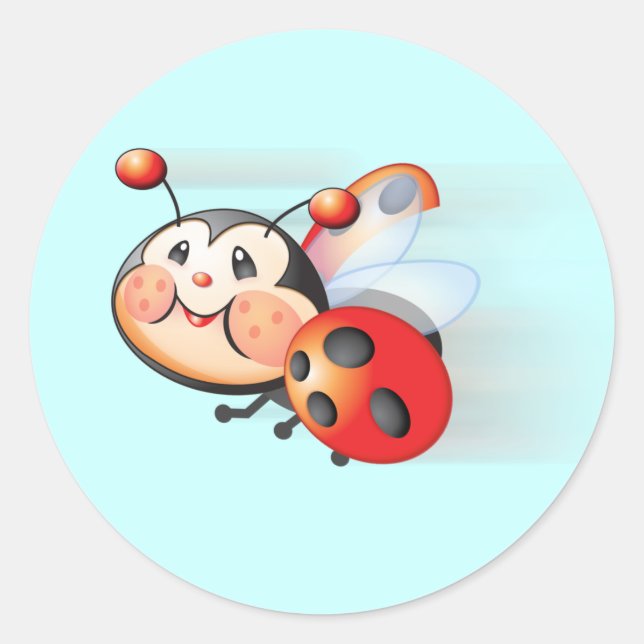 Adesivo Redondo Libby, o Sticker Ladybug (Frente)
