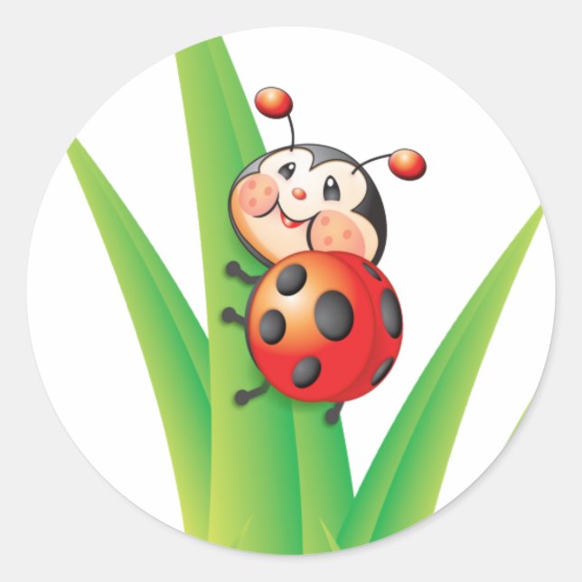Adesivo Redondo Libby, o Sticker Ladybug (Frente)