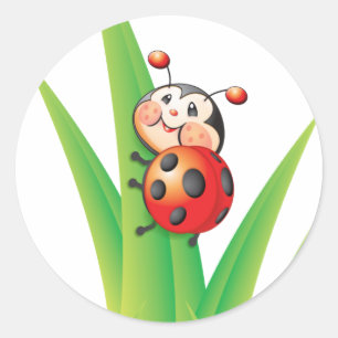 Adesivo Redondo Libby, o Sticker Ladybug