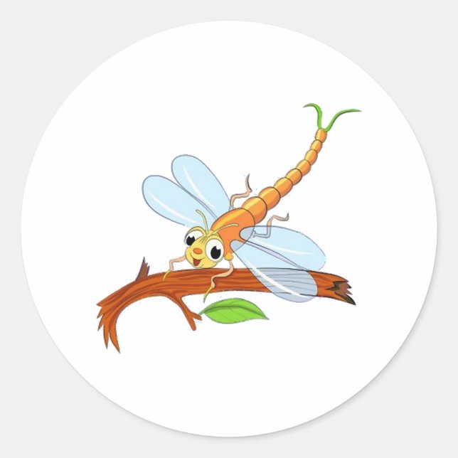 Adesivo Redondo libélula ouro (Frente)