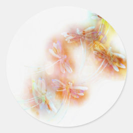 Adesivo Redondo libélulas a cores