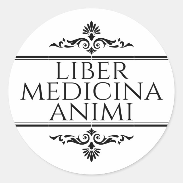 Adesivo Redondo Liber Medicina Animi Botão Chaveiro (Frente)