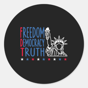 Adesivo Redondo Liberdade Democracia Verdade Patriótico Bandeira d
