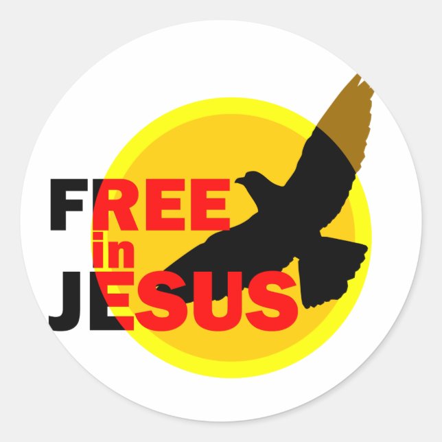 Adesivo Redondo Liberdade em Jesus (Frente)