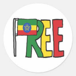 Adesivo Redondo Liberdade na Etiópia