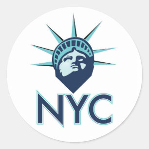 Adesivo Redondo Liberdade NYC