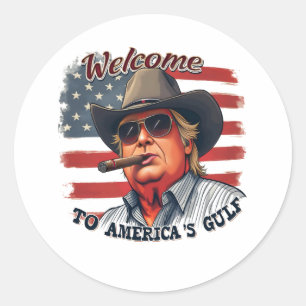 Adesivo Redondo Liberdade para o Golfo Americano de Trump