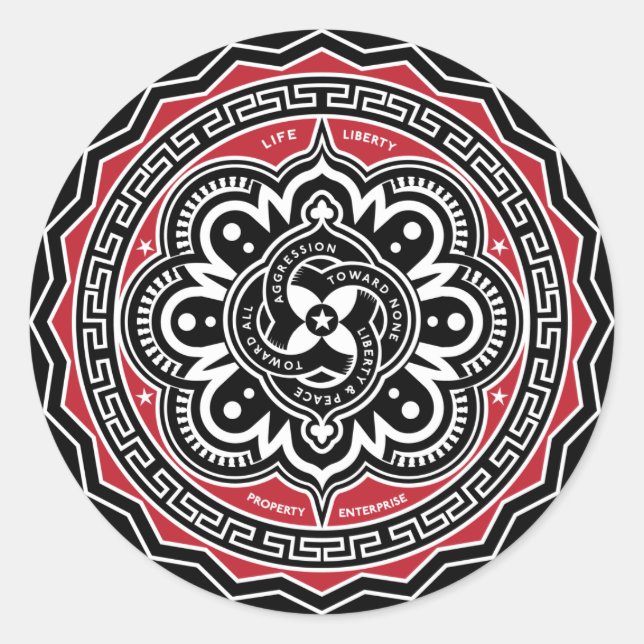 Adesivo Redondo Liberdade Para Todos Os Autocolantes Insignia (Frente)