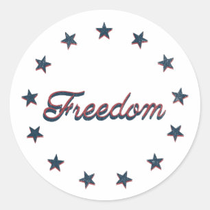 Adesivo Redondo Liberdade Patriótica América Design 250 Estrelas