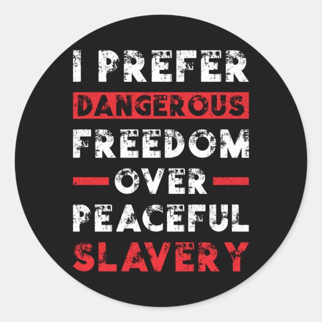 Adesivo Redondo Liberdade sobre o medo (Frente)