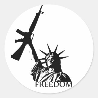 Adesivo Redondo Liberdade - Tem armas?