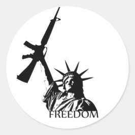 Adesivo Redondo Liberdade - Tem armas? (Grande)