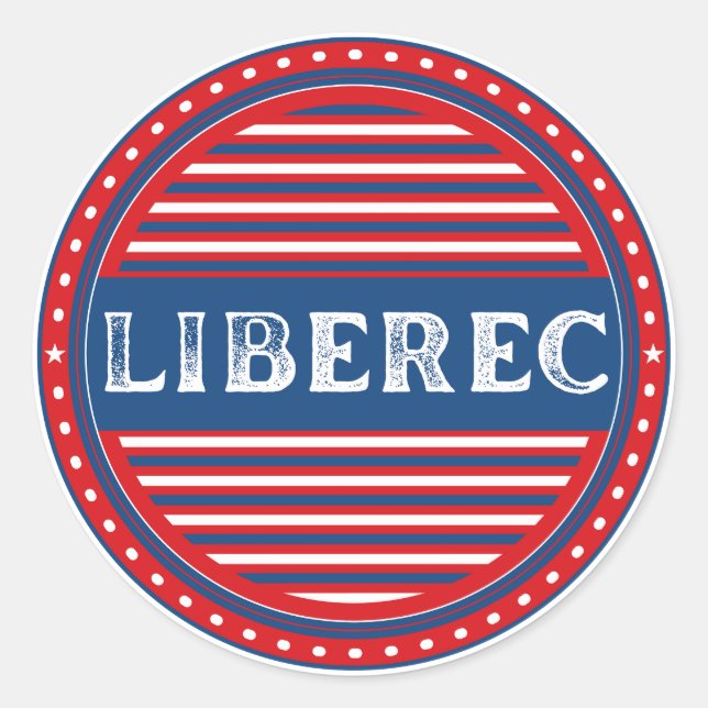 Adesivo Redondo Liberec City Pride Emblem – Czech Identity (Frente)