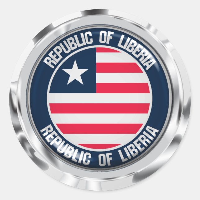 Adesivo Redondo Libéria Round Emblem (Frente)