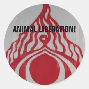 Adesivo Redondo Libertação animal!