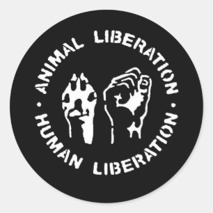 Adesivo Redondo Libertação animal do ser humano da libertação