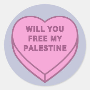 Adesivo Redondo Libertará a minha Palestina? Docinho doce doce
