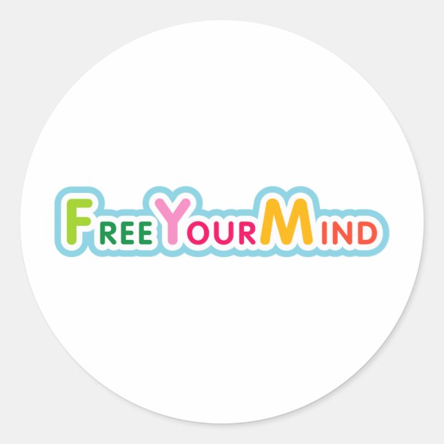 Adesivo Redondo Liberte sua mente (Frente)