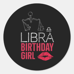 ADESIVO REDONDO LIBRA BIRTHDAY GIRL