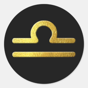 Adesivo Redondo Libra Dourada