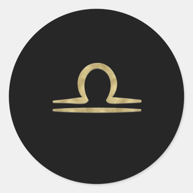 Adesivo Redondo LIBRA Dourada setembro outubro Astrologia de anive (Frente)