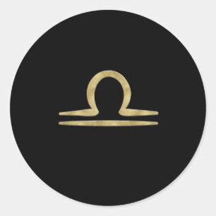 Adesivo Redondo LIBRA Ouro de Setembro Outubro Astrologia do Anive
