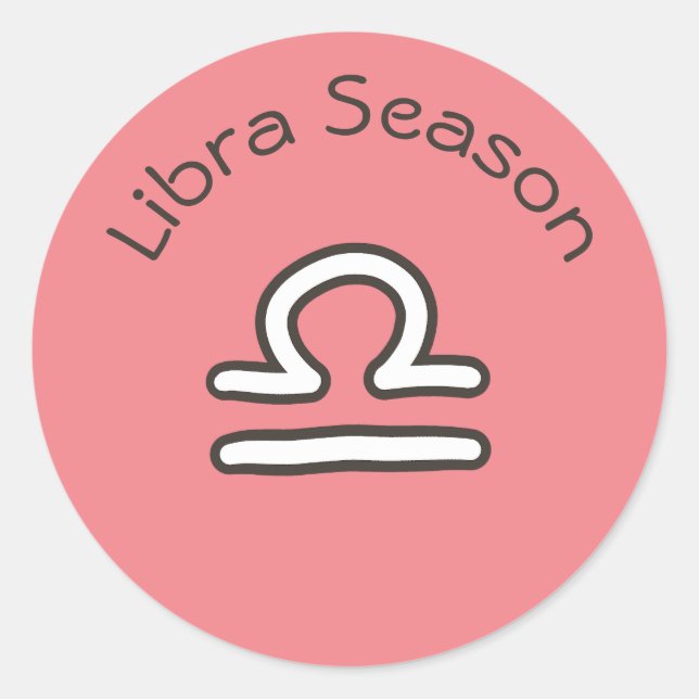 Adesivo Redondo Libra Season Astrologia Zodiac - Sinal Rosa (Frente)