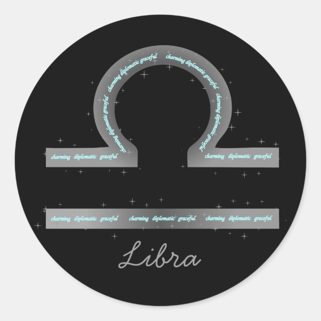 Adesivo Redondo Libra Sticker (Frente)