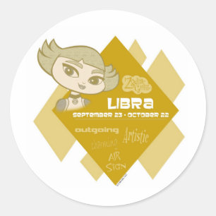 Adesivo Redondo Libra Stickers
