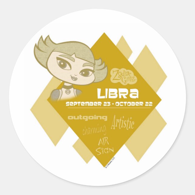 Adesivo Redondo Libra Stickers (Frente)